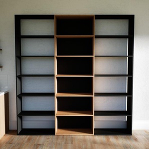 Bücherregal Schwarz - Modernes Regal für Bücher: Hochwertige Qualität, einzigartiges Design - 226 x 232 x 34 cm, Individuell konfigurierbar