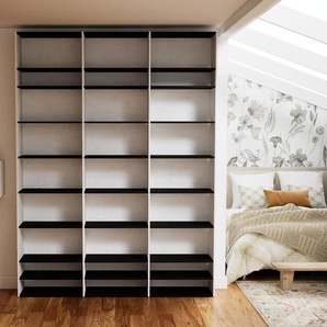 Bücherregal Schwarz - Modernes Regal für Bücher: Hochwertige Qualität, einzigartiges Design - 226 x 290 x 34 cm, Individuell konfigurierbar