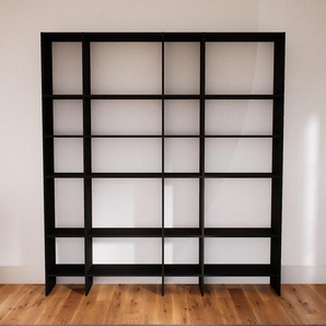 Bücherregal Schwarz - Modernes Regal für Bücher: Hochwertige Qualität, einzigartiges Design - 228 x 252 x 34 cm, Individuell konfigurierbar