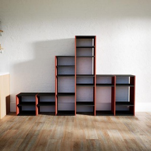 Bücherregal Schwarz - Modernes Regal für Bücher: Hochwertige Qualität, einzigartiges Design - 233 x 156 x 34 cm, Individuell konfigurierbar