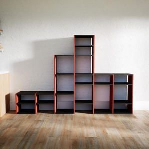 Bücherregal Schwarz - Modernes Regal für Bücher: Hochwertige Qualität, einzigartiges Design - 233 x 156 x 34 cm, Individuell konfigurierbar