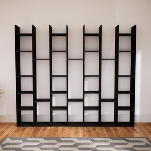 Bücherregal Schwarz - Modernes Regal für Bücher: Hochwertige Qualität, einzigartiges Design - 272 x 232 x 34 cm, Individuell konfigurierbar