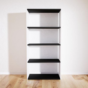Bücherregal Schwarz - Modernes Regal für Bücher: Hochwertige Qualität, einzigartiges Design - 77 x 156 x 34 cm, Individuell konfigurierbar
