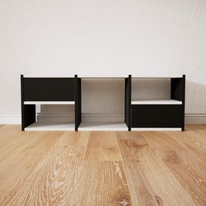 Lowboard Schwarz - Designer-TV-Board: Schubladen in Schwarz - Hochwertige Materialien - 118 x 40 x 34 cm, Komplett anpassbar