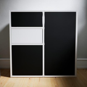 Kommode Schwarz - Lowboard: Schubladen in Weiß & Türen in Schwarz - Hochwertige Materialien - 79 x 79 x 34 cm, konfigurierbar