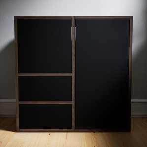 Kommode Schwarz - Lowboard: Schubladen in Schwarz & Türen in Schwarz - Hochwertige Materialien - 79 x 79 x 34 cm, konfigurierbar