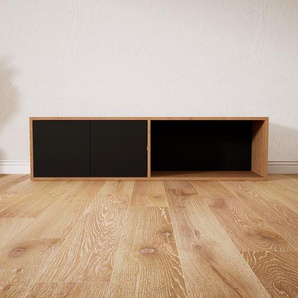Lowboard Schwarz - Designer-TV-Board: Türen in Schwarz - Hochwertige Materialien - 151 x 40 x 34 cm, Komplett anpassbar