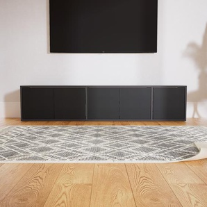 Lowboard Schwarz - Designer-TV-Board: Türen in Schwarz - Hochwertige Materialien - 190 x 40 x 34 cm, Komplett anpassbar