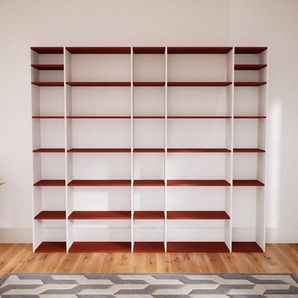 Bücherregal Terrakotta - Modernes Regal für Bücher: Hochwertige Qualität, einzigartiges Design - 267 x 232 x 34 cm, Individuell konfigurierbar