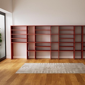 Bücherregal Terrakotta - Modernes Regal für Bücher: Hochwertige Qualität, einzigartiges Design - 416 x 156 x 34 cm, Individuell konfigurierbar