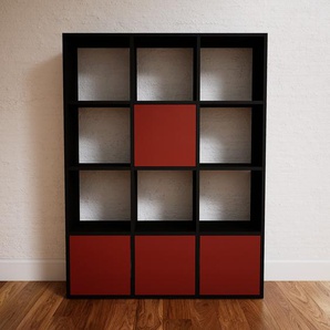 Bücherregal Terrakotta - Modernes Regal für Bücher: Türen in Terrakotta - 118 x 156 x 34 cm, Individuell konfigurierbar