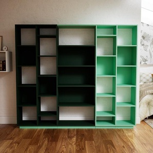 Bücherregal Waldgrün - Modernes Regal für Bücher: Hochwertige Qualität, einzigartiges Design - 231 x 200 x 34 cm, Individuell konfigurierbar