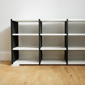 Bücherregal Weiß - Modernes Regal für Bücher: Hochwertige Qualität, einzigartiges Design - 118 x 62 x 34 cm, Individuell konfigurierbar