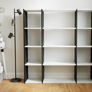 Bücherregal Weiß - Modernes Regal für Bücher: Hochwertige Qualität, einzigartiges Design - 154 x 156 x 34 cm, Individuell konfigurierbar