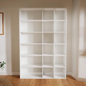 Bücherregal Weiß - Modernes Regal für Bücher: Hochwertige Qualität, einzigartiges Design - 154 x 232 x 34 cm, Individuell konfigurierbar