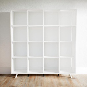 Bücherregal Weiß - Modernes Regal für Bücher: Hochwertige Qualität, einzigartiges Design - 156 x 168 x 34 cm, Individuell konfigurierbar