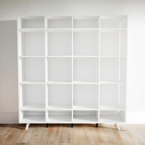 Bücherregal Weiß - Modernes Regal für Bücher: Hochwertige Qualität, einzigartiges Design - 156 x 168 x 34 cm, Individuell konfigurierbar