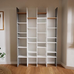 Bücherregal Weiß - Modernes Regal für Bücher: Hochwertige Qualität, einzigartiges Design - 156 x 232 x 34 cm, Individuell konfigurierbar