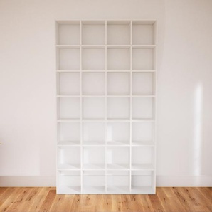 Bücherregal Weiß - Modernes Regal für Bücher: Hochwertige Qualität, einzigartiges Design - 156 x 271 x 34 cm, Individuell konfigurierbar