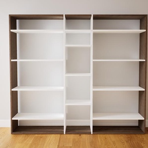 Bücherregal Weiß - Modernes Regal für Bücher: Hochwertige Qualität, einzigartiges Design - 190 x 156 x 34 cm, Individuell konfigurierbar