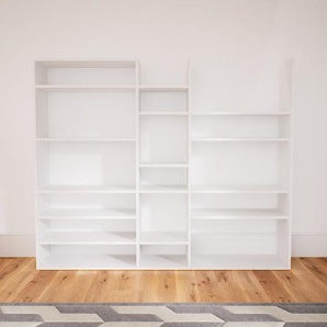 Bücherregal Weiß - Modernes Regal für Bücher: Hochwertige Qualität, einzigartiges Design - 190 x 156 x 34 cm, Individuell konfigurierbar