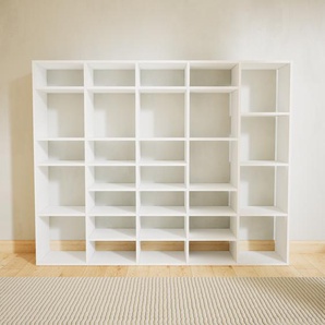 Bücherregal Weiß - Modernes Regal für Bücher: Hochwertige Qualität, einzigartiges Design - 195 x 156 x 34 cm, Individuell konfigurierbar