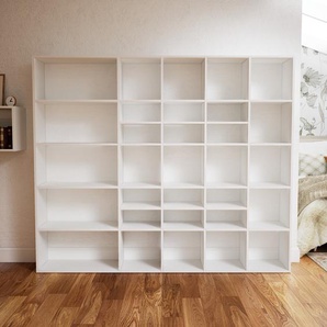 Bücherregal Weiß - Modernes Regal für Bücher: Hochwertige Qualität, einzigartiges Design - 231 x 194 x 34 cm, Individuell konfigurierbar