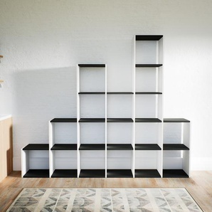 Bücherregal Weiß - Modernes Regal für Bücher: Hochwertige Qualität, einzigartiges Design - 233 x 194 x 34 cm, Individuell konfigurierbar