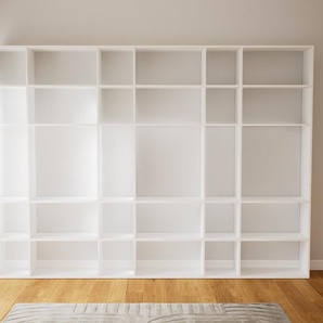 Bücherregal Weiß - Modernes Regal für Bücher: Hochwertige Qualität, einzigartiges Design - 341 x 232 x 34 cm, Individuell konfigurierbar