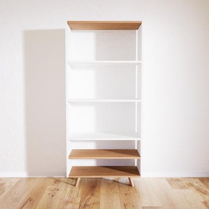 Bücherregal Weiß - Modernes Regal für Bücher: Hochwertige Qualität, einzigartiges Design - 77 x 168 x 34 cm, Individuell konfigurierbar