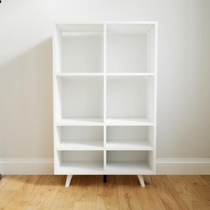 Bücherregal Weiß - Modernes Regal für Bücher: Hochwertige Qualität, einzigartiges Design - 79 x 129 x 34 cm, Individuell konfigurierbar