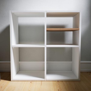 Bücherregal Weiß - Modernes Regal für Bücher: Hochwertige Qualität, einzigartiges Design - 79 x 79 x 34 cm, Individuell konfigurierbar