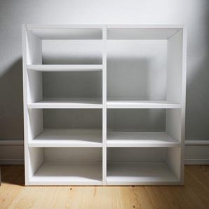 Bücherregal Weiß - Modernes Regal für Bücher: Hochwertige Qualität, einzigartiges Design - 79 x 79 x 34 cm, Individuell konfigurierbar