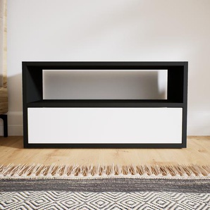 Bücherregal Weiß - Modernes Regal für Bücher: Schubladen in Weiß - 77 x 40 x 34 cm, Individuell konfigurierbar