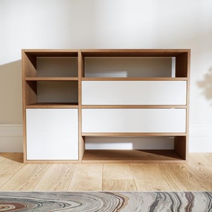 Kommode Weiß - Lowboard: Schubladen in Weiß & Türen in Weiß - Hochwertige Materialien - 115 x 79 x 34 cm, konfigurierbar