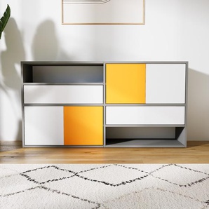 Sideboard Weiß - Sideboard: Schubladen in Weiß & Türen in Weiß - Hochwertige Materialien - 151 x 79 x 34 cm, konfigurierbar