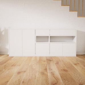 Sideboard Weiß - Sideboard: Schubladen in Weiß & Türen in Weiß - Hochwertige Materialien - 190 x 79 x 34 cm, konfigurierbar