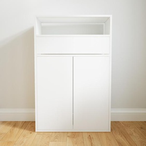 Aktenschrank Weiß - Büroschrank: Schubladen in Weiß & Türen in Weiß - Hochwertige Materialien - 77 x 117 x 34 cm, Modular