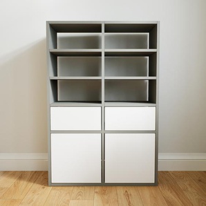 Kommode Weiß - Lowboard: Schubladen in Weiß & Türen in Weiß - Hochwertige Materialien - 79 x 117 x 34 cm, konfigurierbar