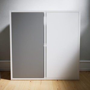 Kommode Weiß - Design-Lowboard: Türen in Grau - Hochwertige Materialien - 79 x 79 x 34 cm, Selbst zusammenstellen
