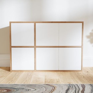 Kommode Weiß - Design-Lowboard: Türen in Weiß - Hochwertige Materialien - 115 x 79 x 34 cm, Selbst zusammenstellen