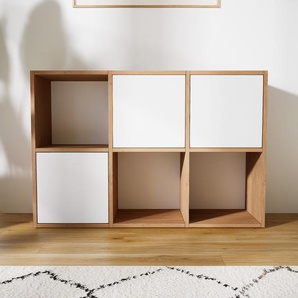 Kommode Weiß - Design-Lowboard: Türen in Weiß - Hochwertige Materialien - 118 x 79 x 34 cm, Selbst zusammenstellen