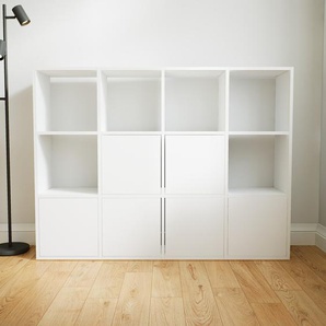 Kommode Weiß - Design-Lowboard: Türen in Weiß - Hochwertige Materialien - 156 x 117 x 34 cm, Selbst zusammenstellen