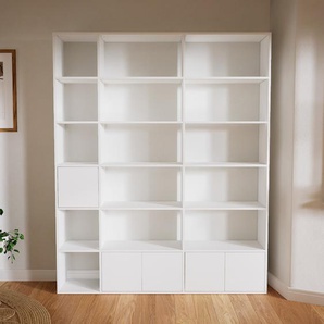 Aktenregal Weiß - Flexibles Büroregal: Türen in Weiß - Hochwertige Materialien - 190 x 232 x 34 cm, konfigurierbar