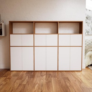 Aktenschrank Weiß - Flexibler Büroschrank: Türen in Weiß - Hochwertige Materialien - 226 x 156 x 34 cm, Modular