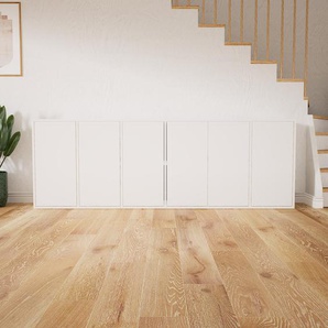 Sideboard Weiß - Designer-Sideboard: Türen in Weiß - Hochwertige Materialien - 231 x 79 x 34 cm, Individuell konfigurierbar