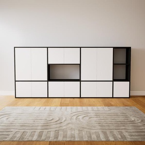 Sideboard Weiß - Designer-Sideboard: Türen in Weiß - Hochwertige Materialien - 264 x 117 x 34 cm, Individuell konfigurierbar