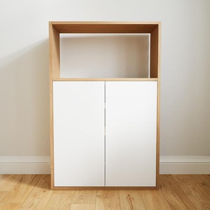 Aktenschrank Weiß - Flexibler Büroschrank: Türen in Weiß - Hochwertige Materialien - 77 x 117 x 34 cm, Modular
