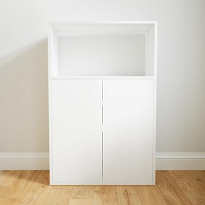Aktenschrank Weiß - Flexibler Büroschrank: Türen in Weiß - Hochwertige Materialien - 77 x 117 x 34 cm, Modular