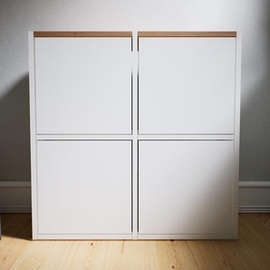 Kommode Weiß - Design-Lowboard: Türen in Weiß - Hochwertige Materialien - 79 x 79 x 34 cm, Selbst zusammenstellen